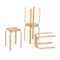 Stackable Stools Set of 4 with Square Top and Rounded Corners - 14" x 14" x 18"